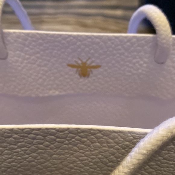 Christian DIOR White Empty Shopping Bag Pebbled with Gold Print & Dior R… - Picture 5 of 7
